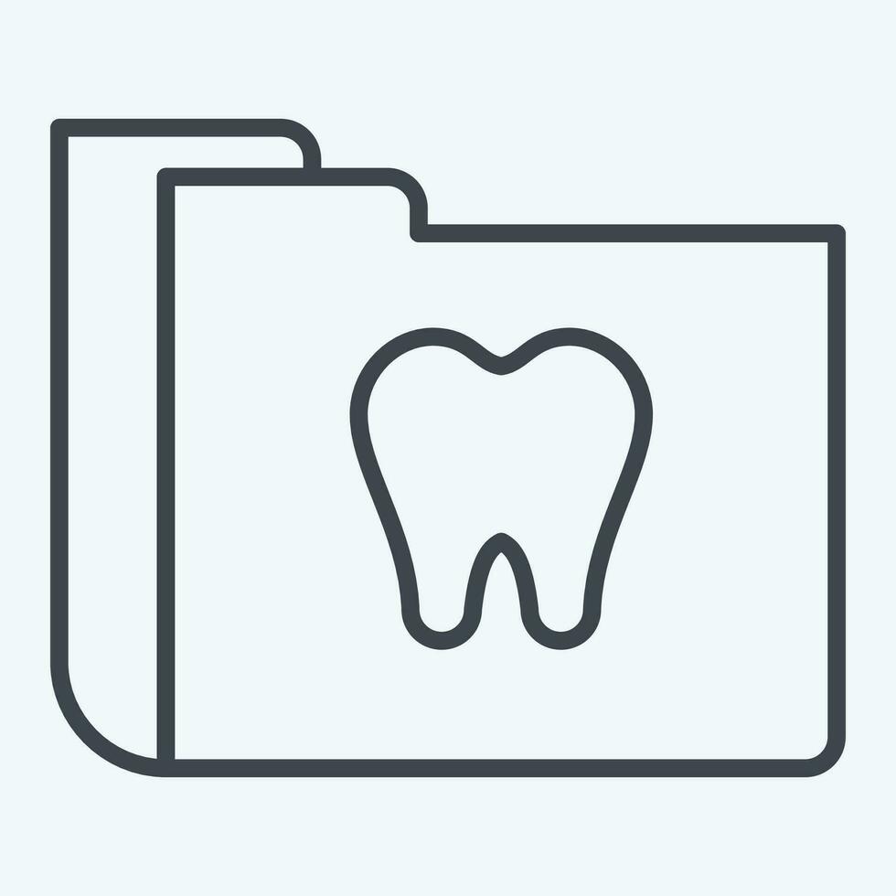 Icon Dental Records. related to Dental symbol.line style. simple design editable. simple illustration vector