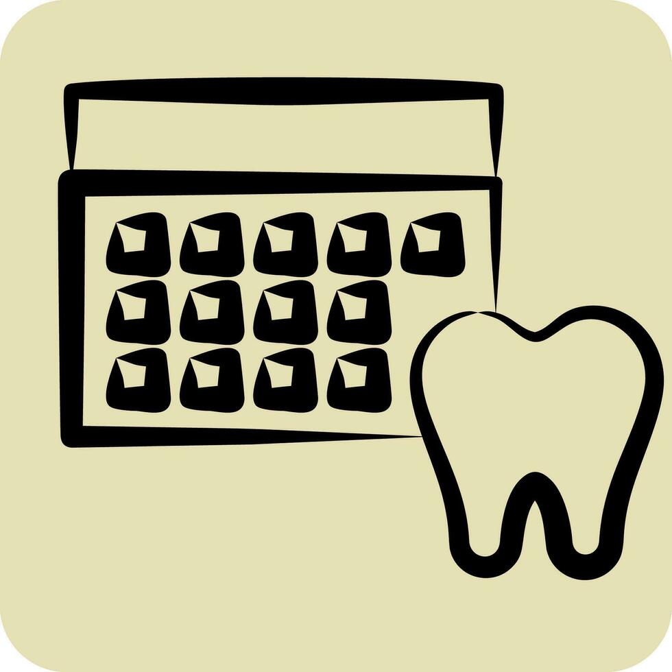 Icon Scheduling. related to Dental symbol. hand drawn style. simple design editable. simple illustration vector