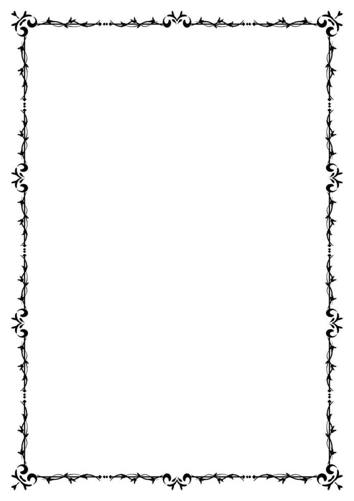 Vintage filigree frame corner and border element. Ornate ornament frame divider vector. Decorative line for page, template, poster, greeting card, wedding invitation, menu, certificate. vector