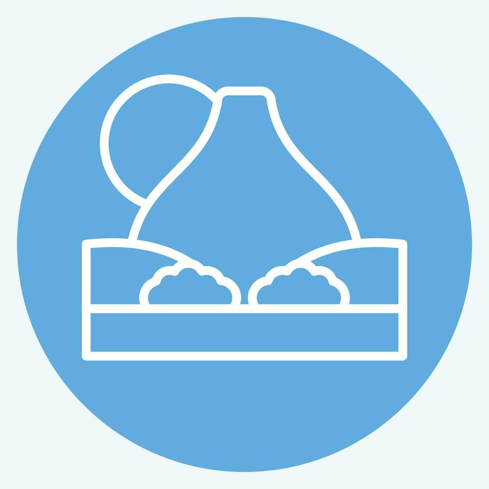 Icon Teide. related to Spain symbol. blue eyes style. simple design editable. simple illustration vector