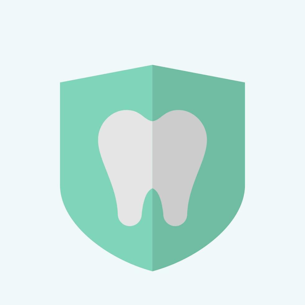 icono dental proteccion. relacionado a dental símbolo. plano estilo. sencillo diseño editable. sencillo ilustración vector