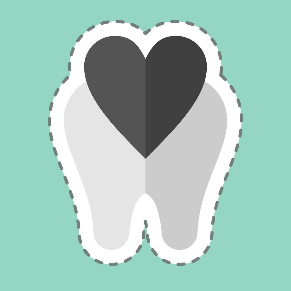 Sticker line cut Dental Care. related to Dental symbol. simple design editable. simple illustration vector