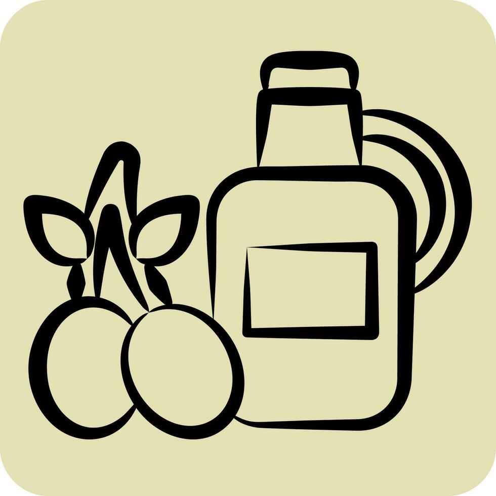 Icon Olive Oil. related to Spain symbol. hand drawn style. simple design editable. simple illustration vector