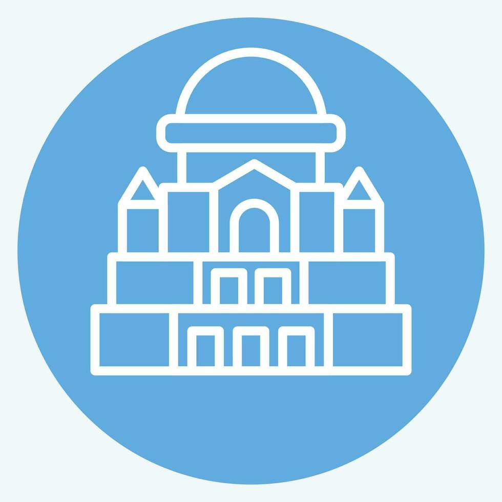 Icon Montjuic. related to Spain symbol. blue eyes style. simple design editable. simple illustration vector