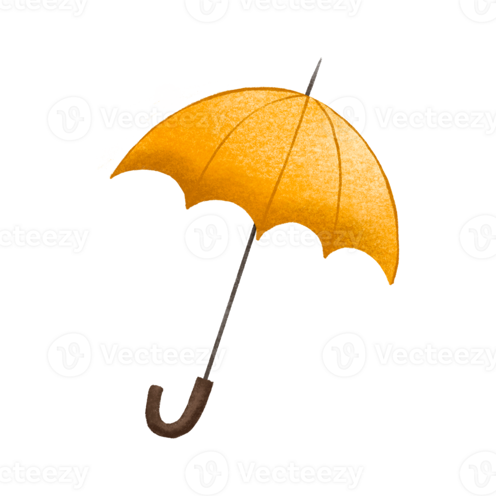 Yellow umbrella. Weather. Hand drawn illustration 36272690 PNG