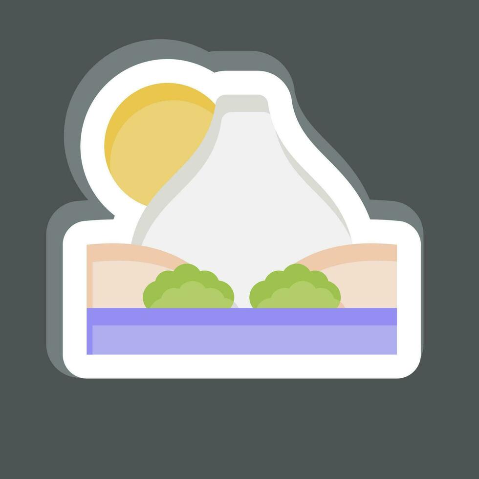 Sticker Teide. related to Spain symbol. simple design editable. simple illustration vector