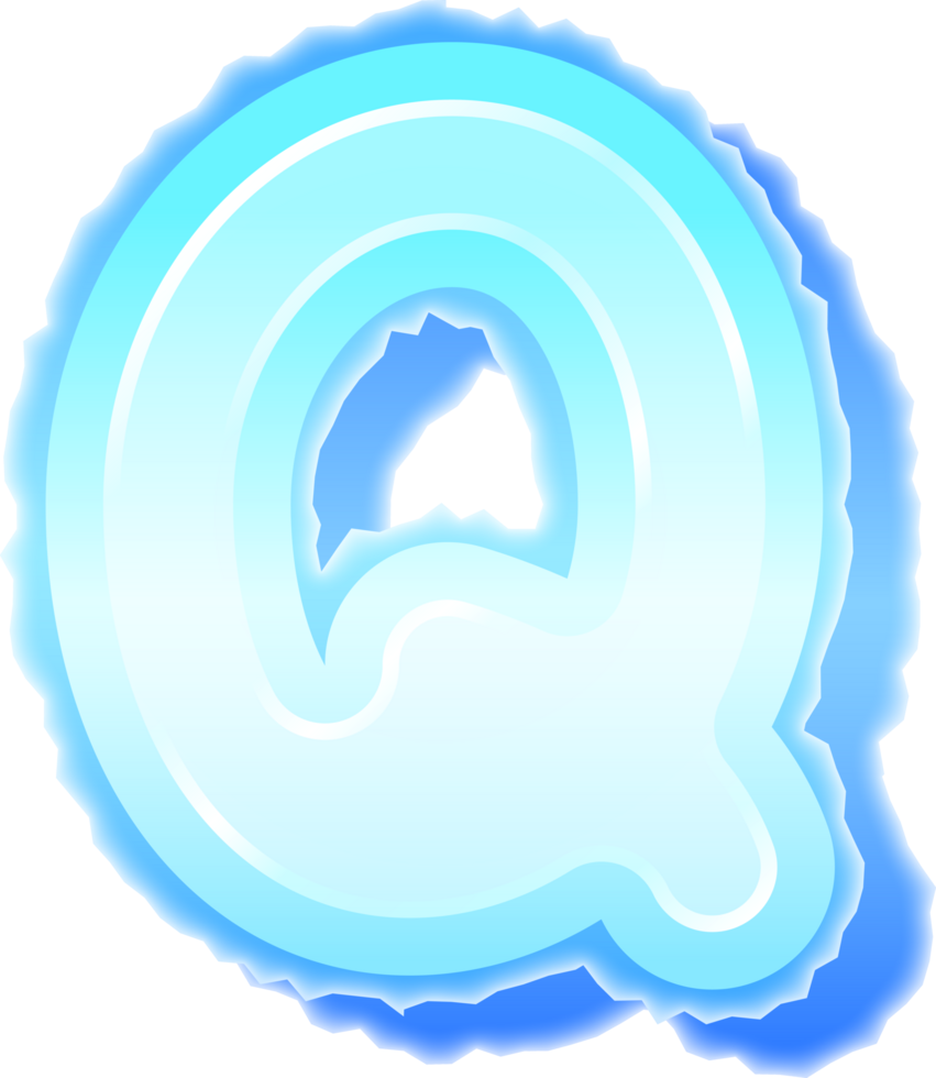 Icy Alphabet Letter Q png