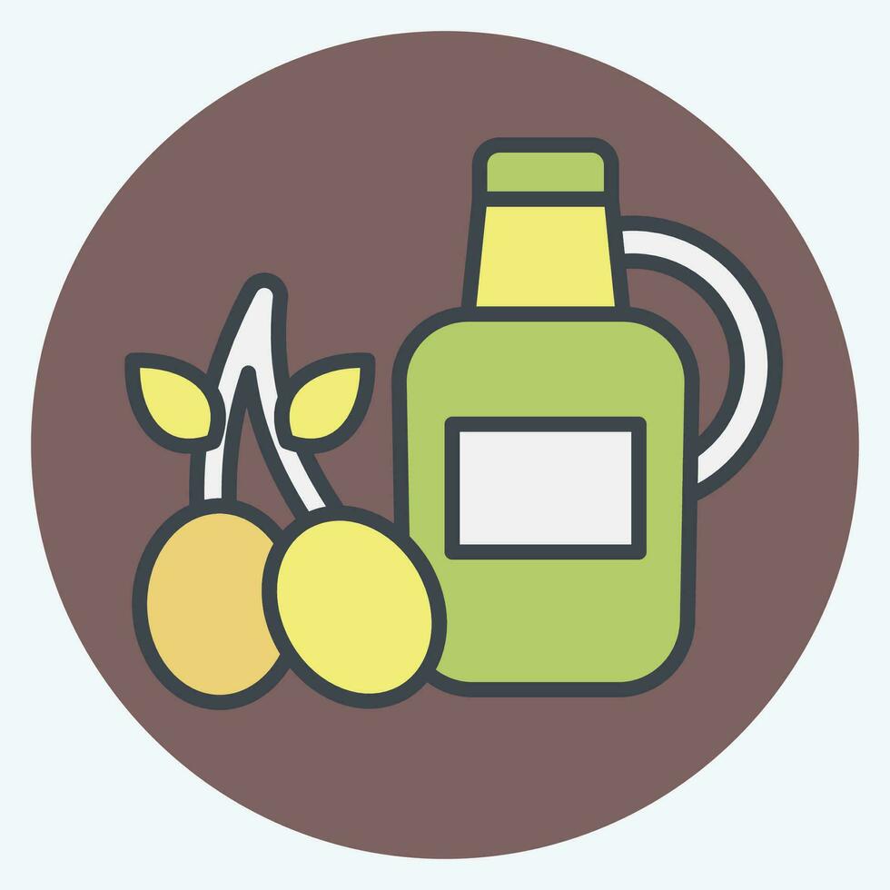 Icon Olive Oil. related to Spain symbol. color mate style. simple design editable. simple illustration vector