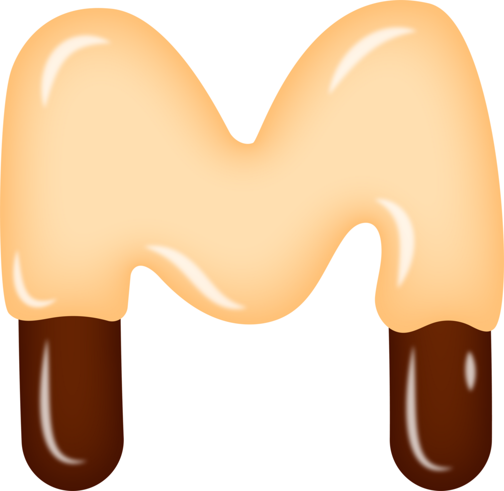 Ice Cream Chocolate Alphabet  Letter M png