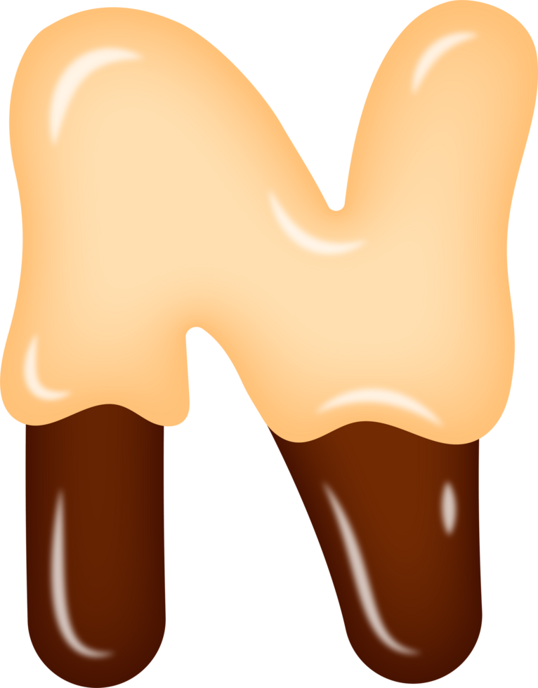 Ice Cream Chocolate Alphabet  Letter N png