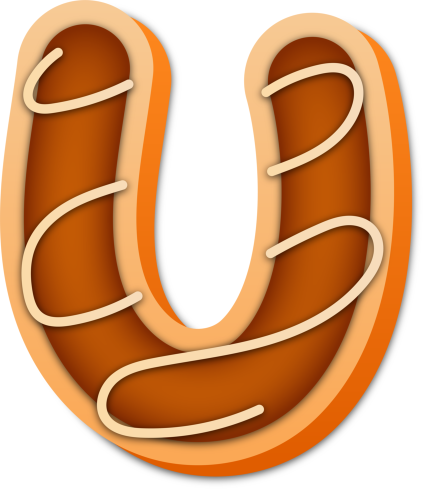 Cookie Alphabet Letter U png