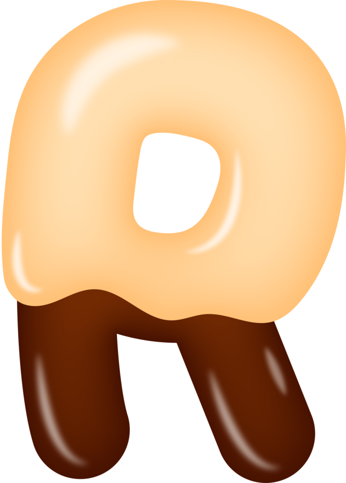 Ice Cream Chocolate Alphabet  Letter R png