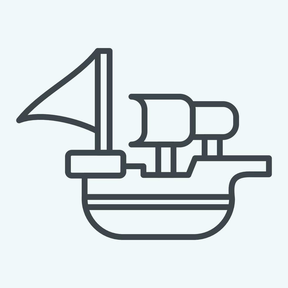 Icon Spanish Ship. related to Spain symbol. line style. simple design editable. simple illustration vector