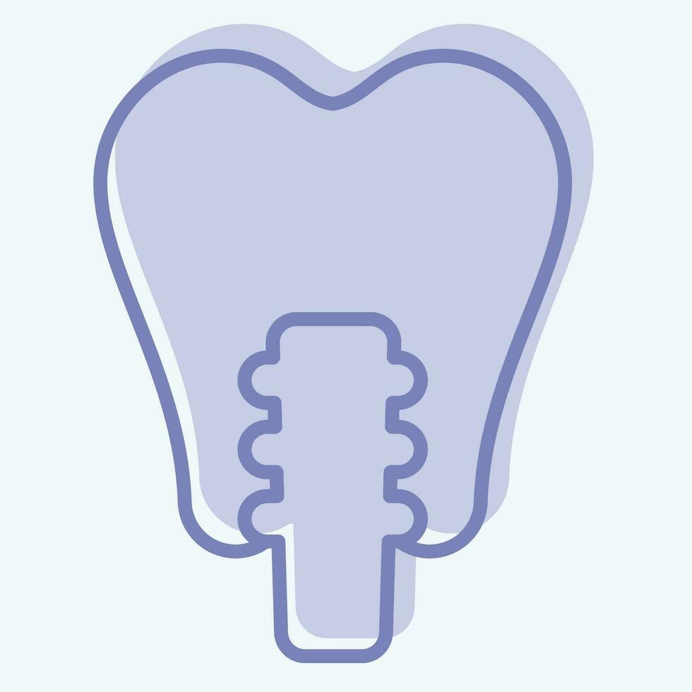 icono dental prótesis relacionado a dental símbolo. dos tono estilo. sencillo diseño editable. sencillo ilustración vector