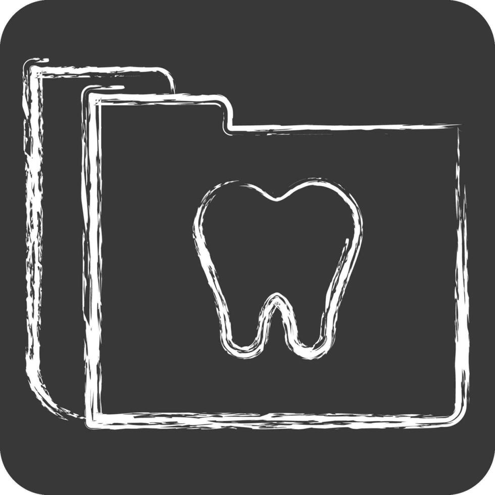 Icon Dental Records. related to Dental symbol. chalk Style. simple design editable. simple illustration vector