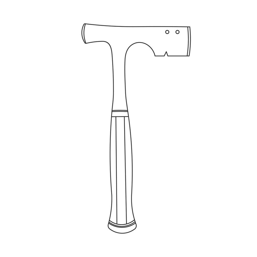 Hand drawn Kids drawing Cartoon Vector illustration roofing hammer icon Isolated on White Background