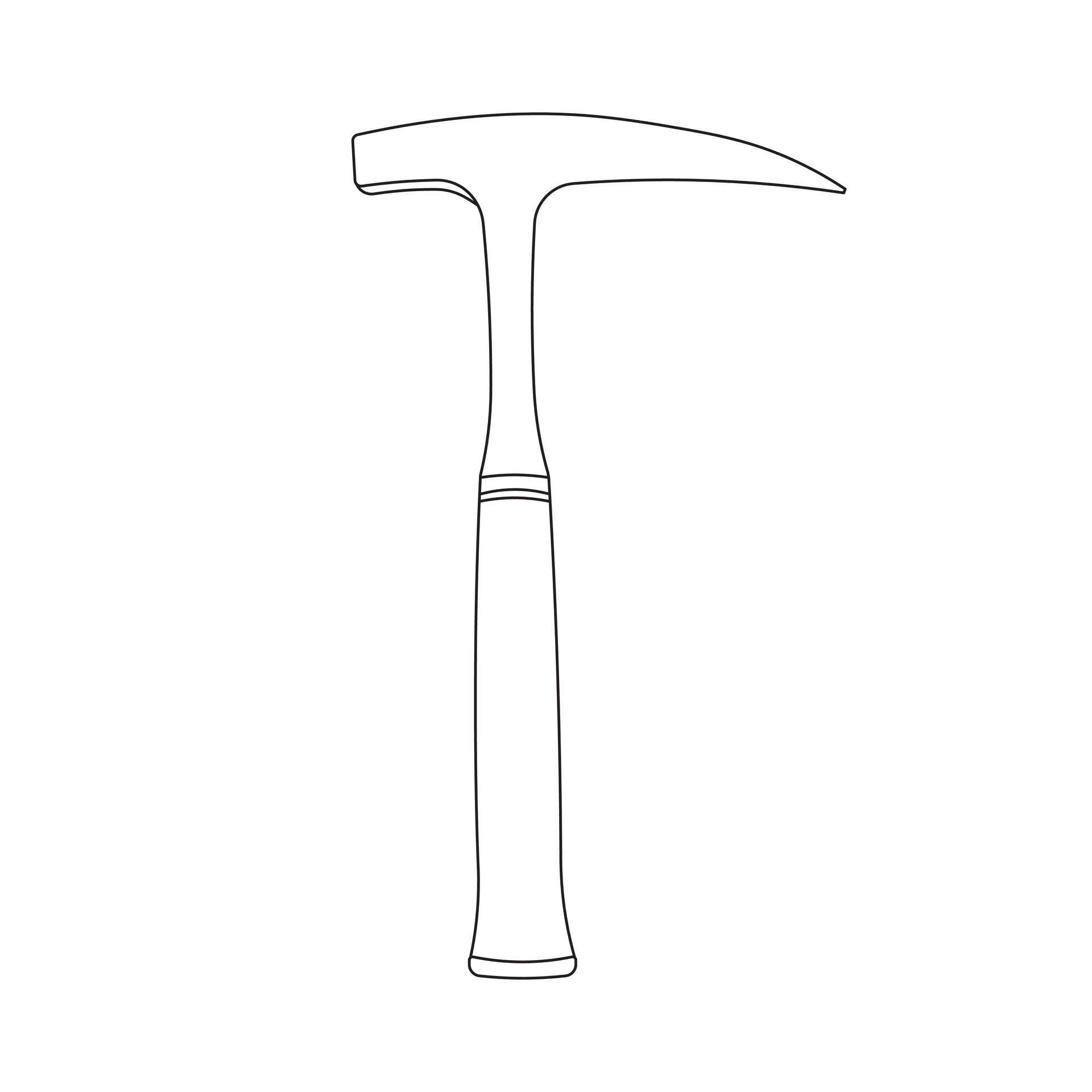 Hand drawn Kids drawing Cartoon Vector illustration rock hammer icon