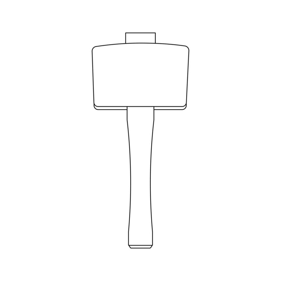 Hand drawn Kids drawing Cartoon Vector illustration joiners mallet icon Isolated on White Background