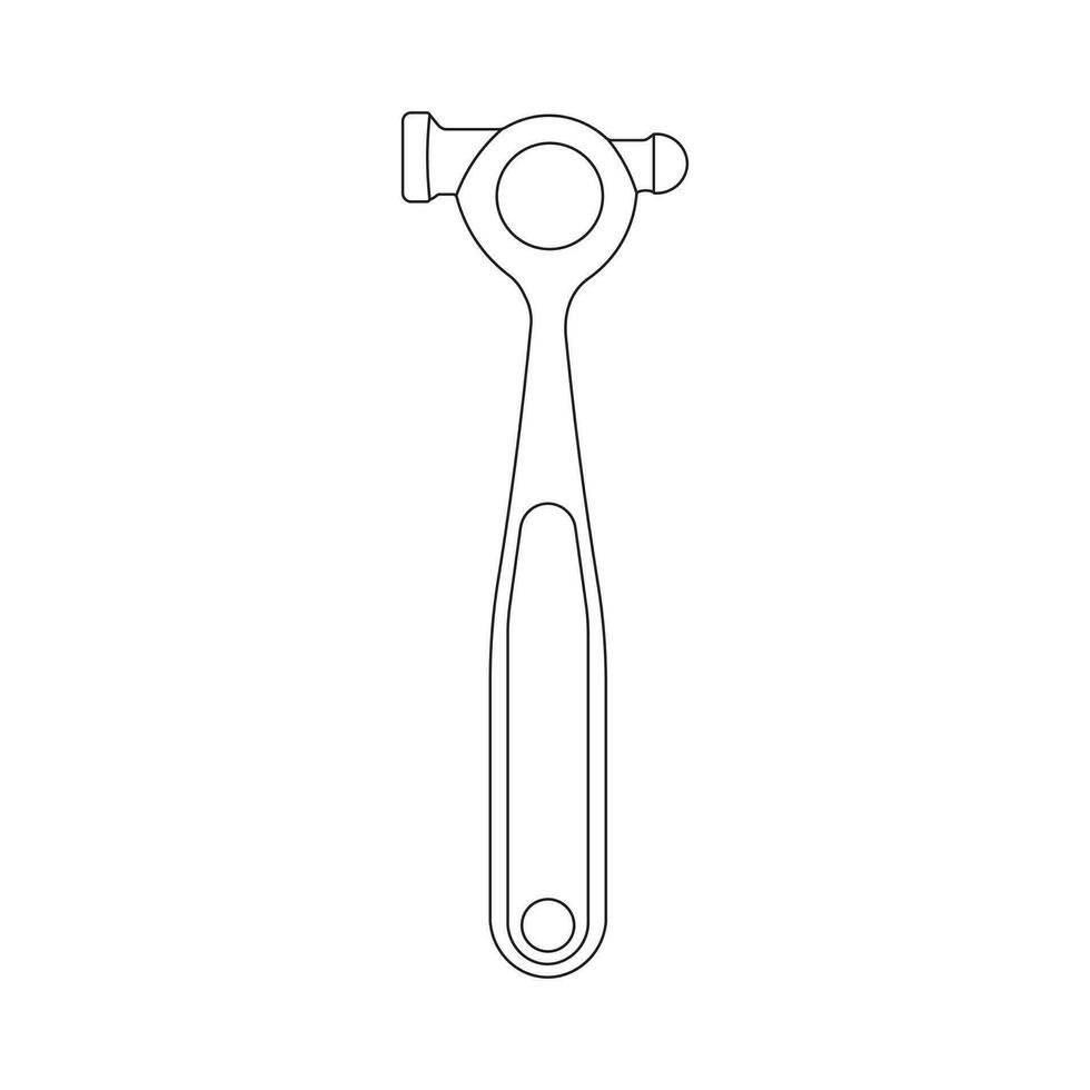 Hand drawn Kids drawing Cartoon Vector illustration toolmaker hammer icon Isolated on White Background