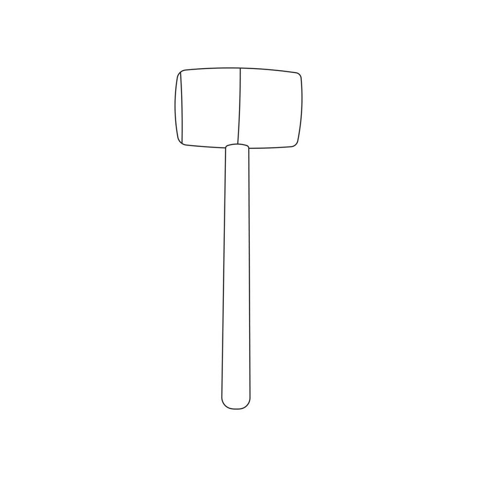 Hand drawn Kids drawing Cartoon Vector illustration rubber mallet icon Isolated on White Background