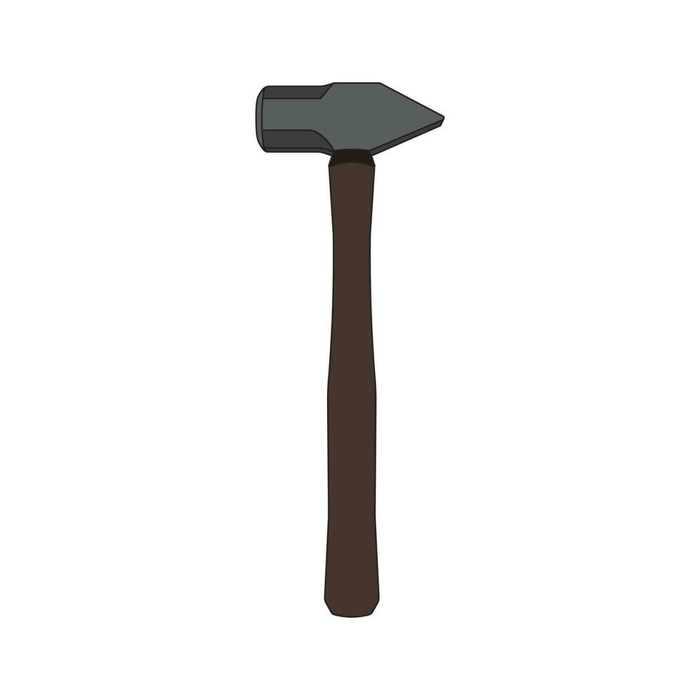 Kids drawing Cartoon Vector illustration blacksmith hammer icon Isolated on White Background