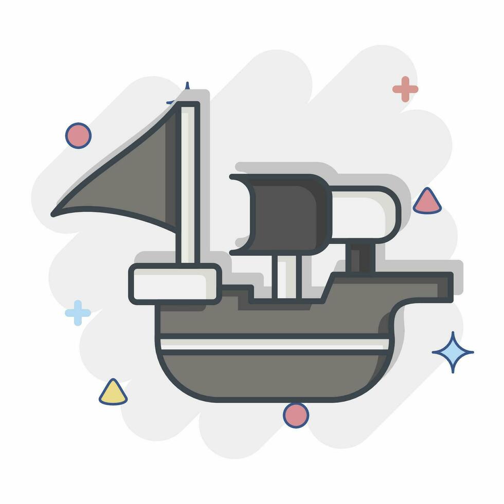 Icon Spanish Ship. related to Spain symbol. comic style. simple design editable. simple illustration vector