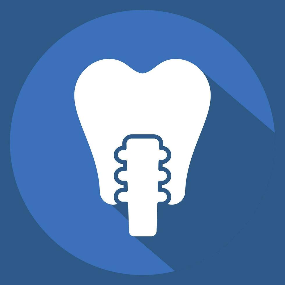 Icon Dental Prosthetics. related to Dental symbol. long shadow style. simple design editable. simple illustration vector