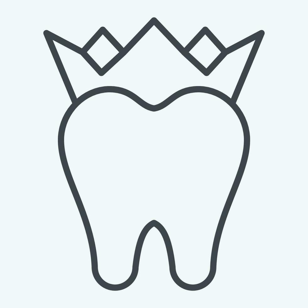 Icon Dental Crowns. related to Dental symbol.line style. simple design editable. simple illustration vector