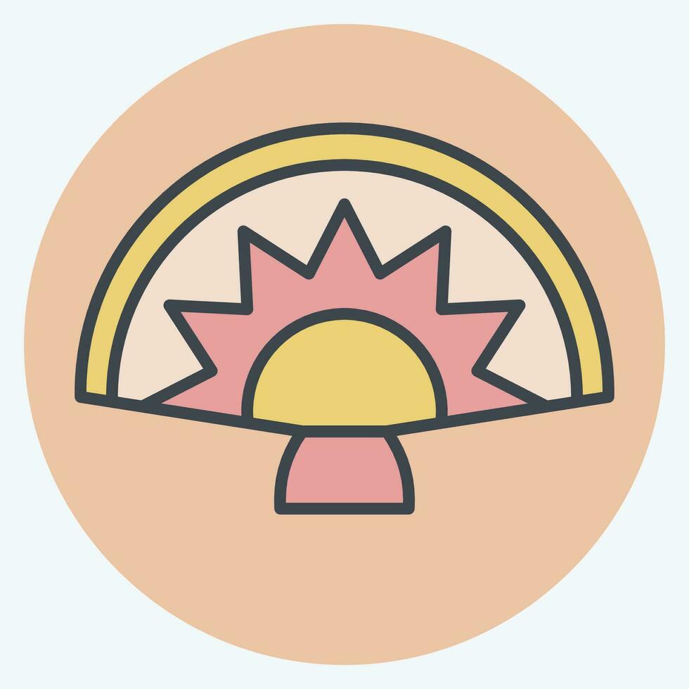 Icon Handheld Fan. related to Spain symbol. color mate style. simple design editable. simple illustration vector