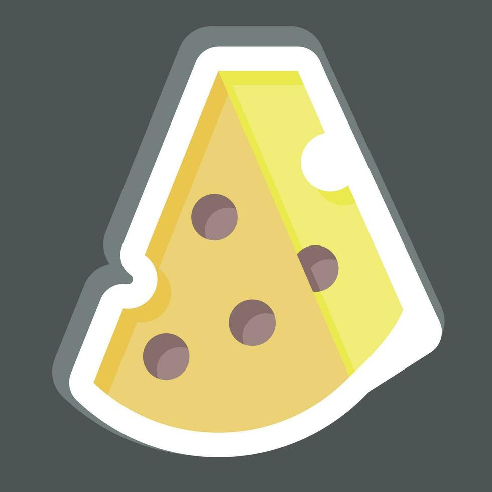 pegatina queso. relacionado a España símbolo. sencillo diseño editable. sencillo ilustración vector