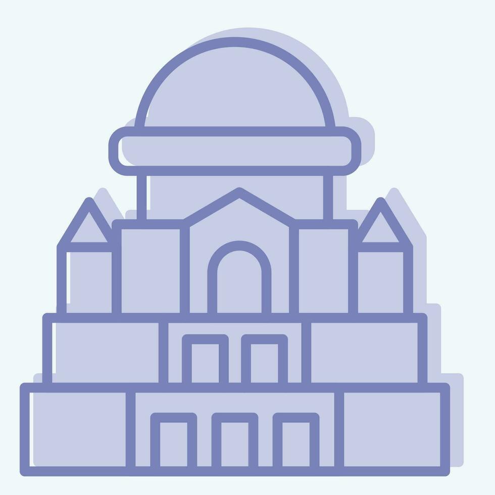 Icon Montjuic. related to Spain symbol. two tone style. simple design editable. simple illustration vector