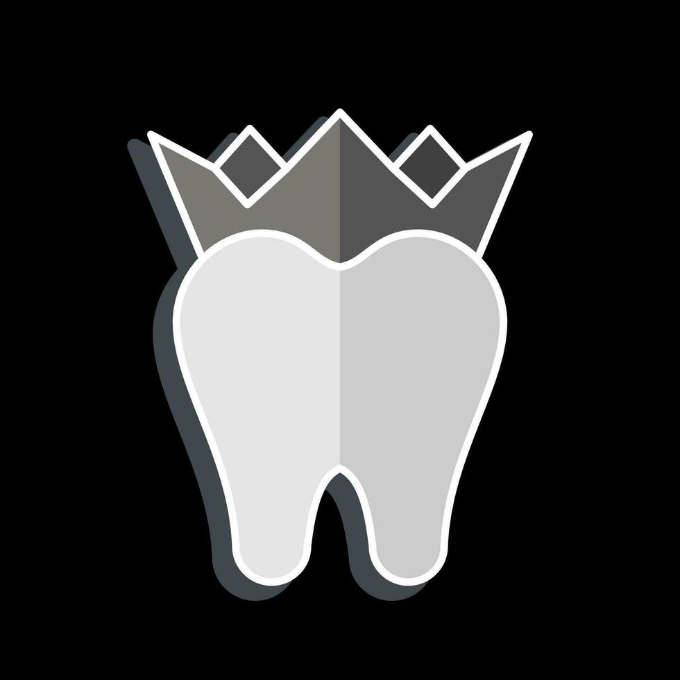 icono dental coronas relacionado a dental símbolo. lustroso estilo. sencillo diseño editable. sencillo ilustración vector