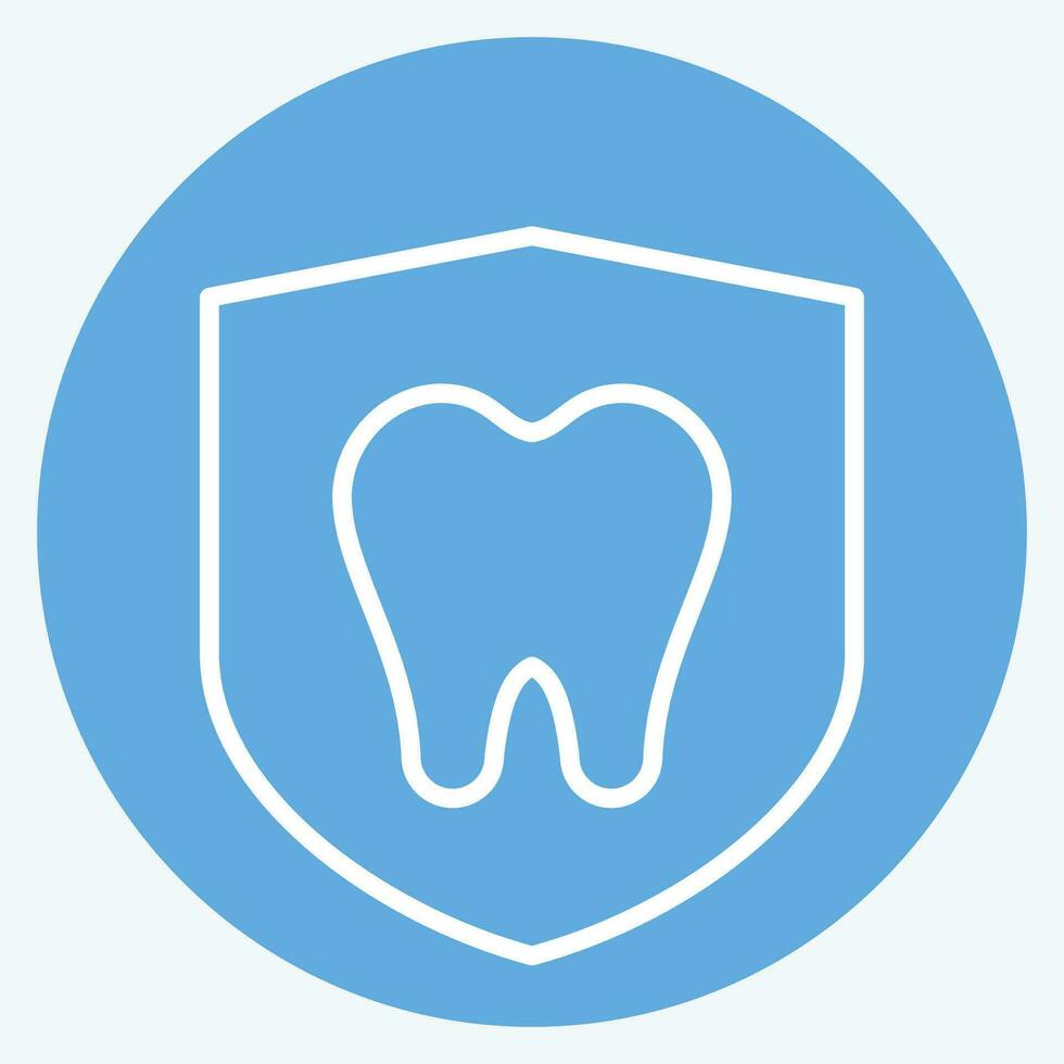 Icon Dental Protection. related to Dental symbol. blue eyes style. simple design editable. simple illustration vector