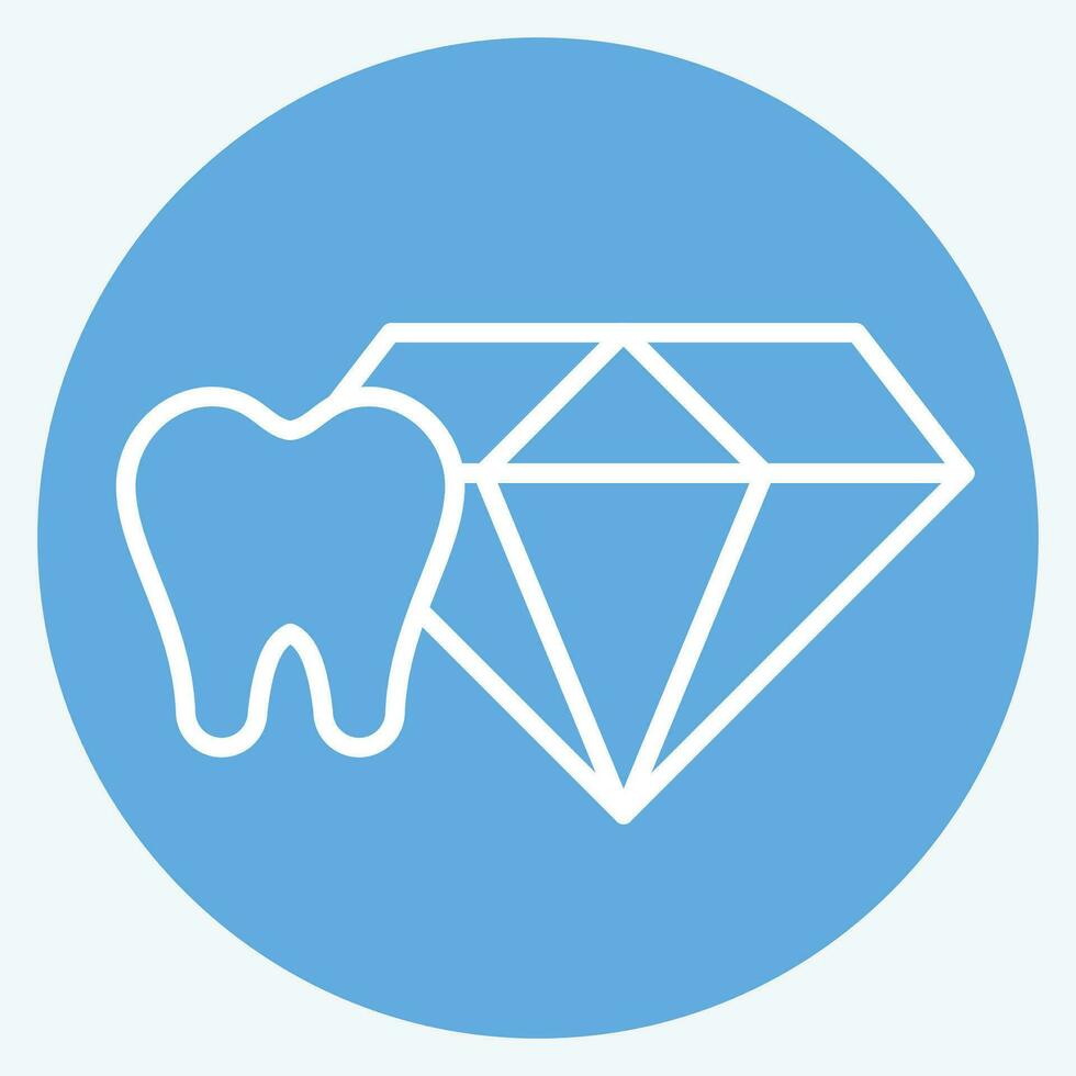 Icon Tooth Jewelry. related to Dental symbol. blue eyes style. simple design editable. simple illustration vector