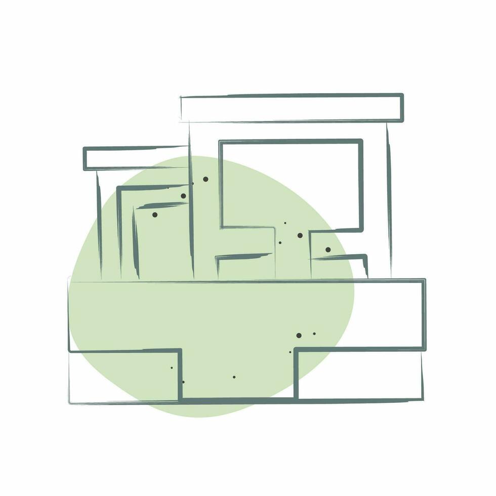 Icon Templo De Debod. related to Spain symbol. Color Spot Style. simple design editable. simple illustration vector