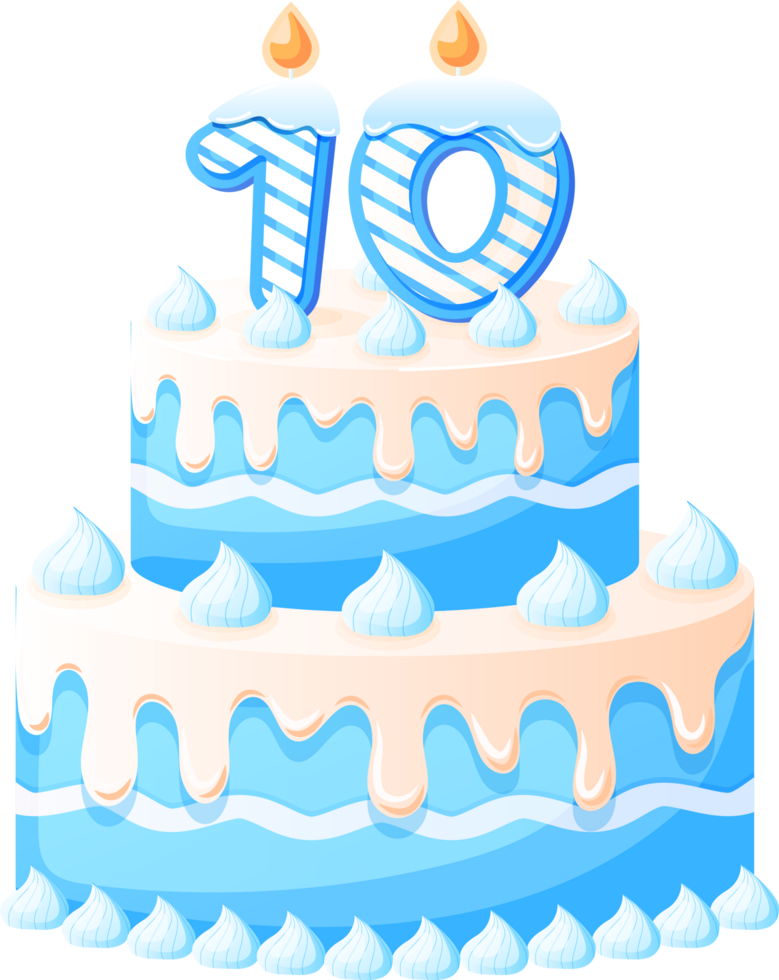 Birthday Cake With Candle Number 10 png
