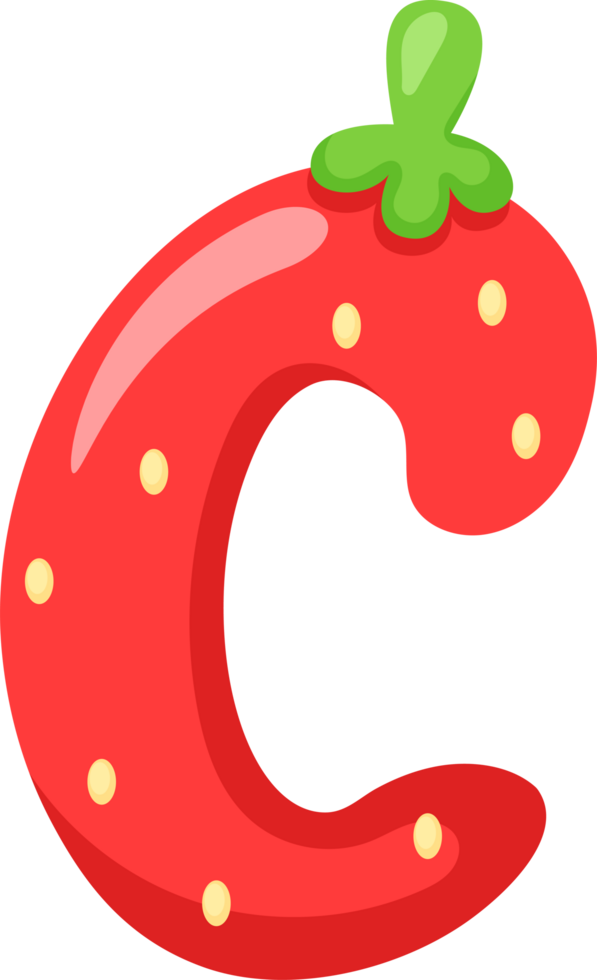 Strawberry Alphabet Letter C png