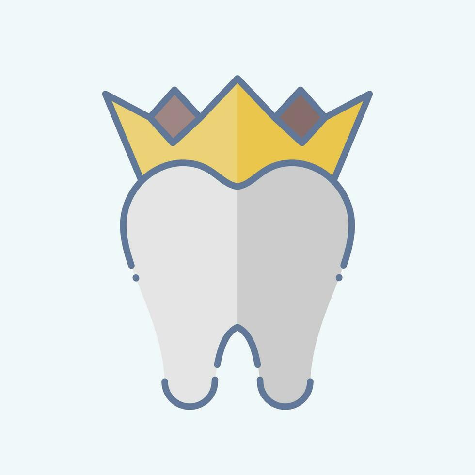 Icon Dental Crowns. related to Dental symbol. doodle style. simple design editable. simple illustration vector