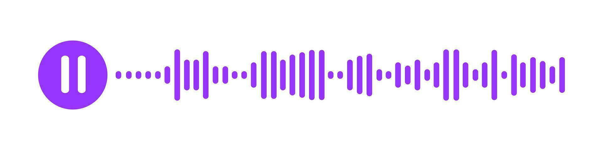 Audio message icon. Voice message, blab chat, sound file pictogram with paused speech wave. Messenger, radio, podcast mobile app interface vector