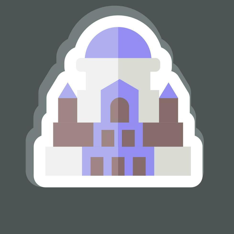 Sticker Montjuic. related to Spain symbol. simple design editable. simple illustration vector