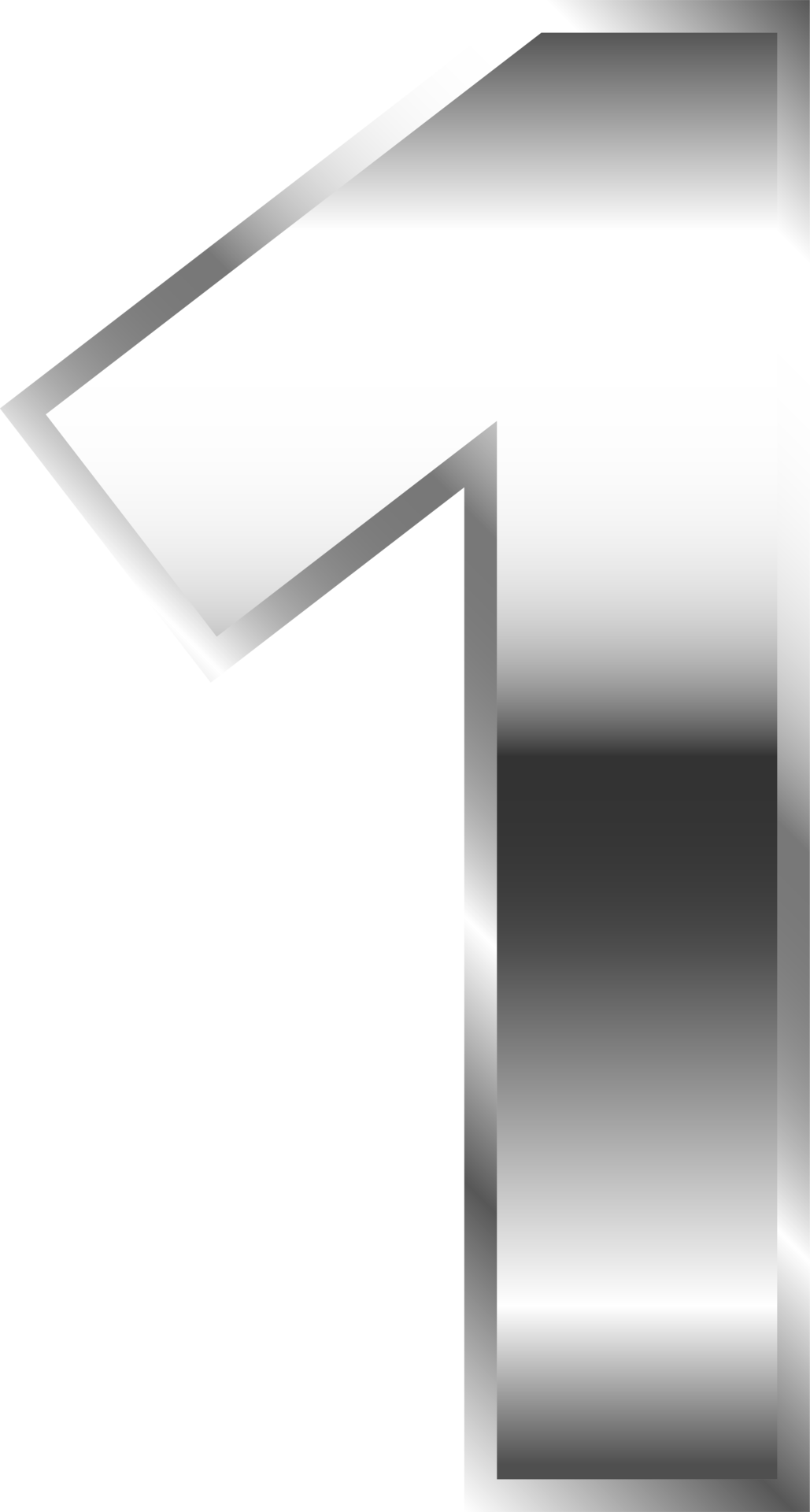 Silver Metal Number 1 36273387 PNG