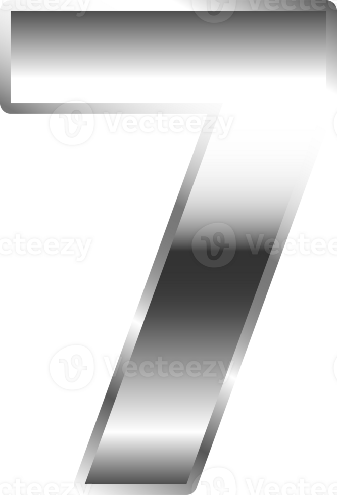 prata metal número 7 png
