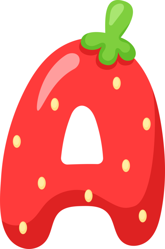 Strawberry Alphabet Letter A png