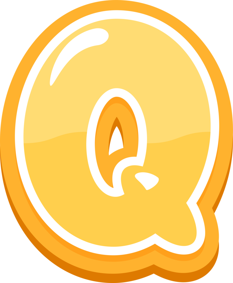 Cute Alphabet Letter Q png
