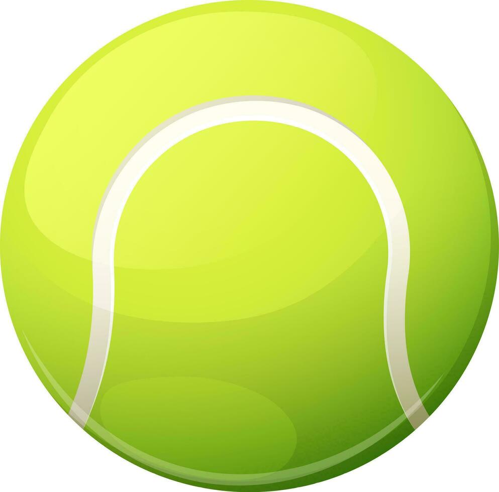 Light green ball with white stripe on transparent background. Vector illustration of single tennis element