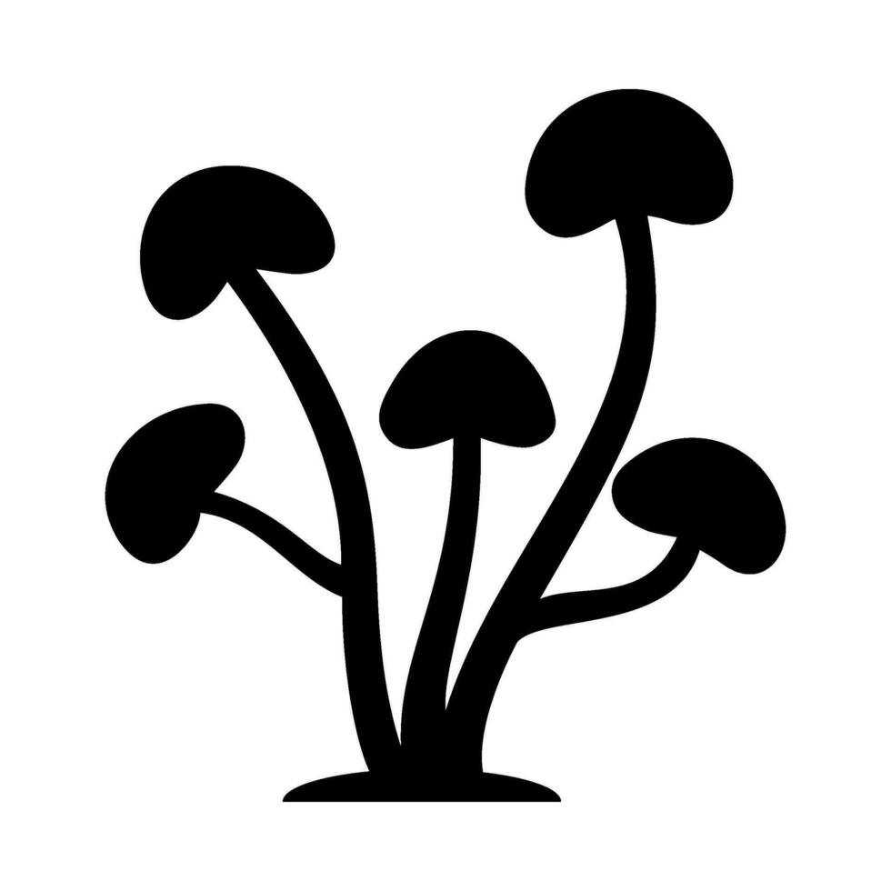 Mushrooms Silhouette Illustration On Isolated Background vector