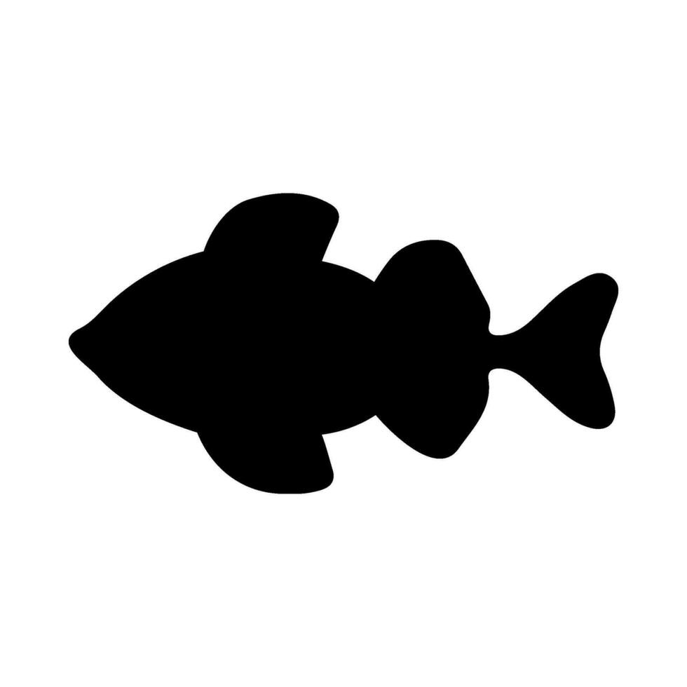 Tropical Fish Silhouette Illustration On Isolated Background vector