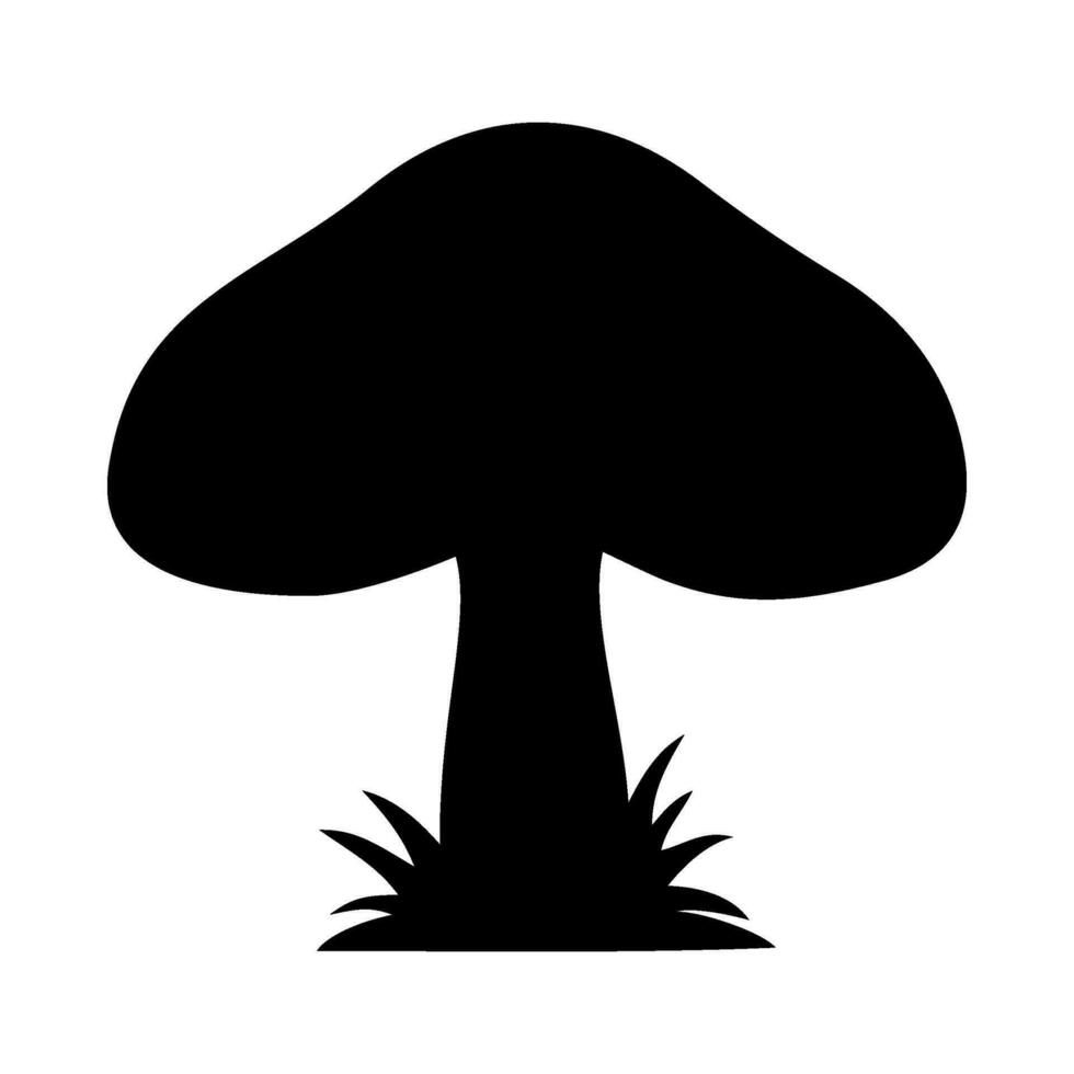 Mushrooms Silhouette Illustration On Isolated Background vector