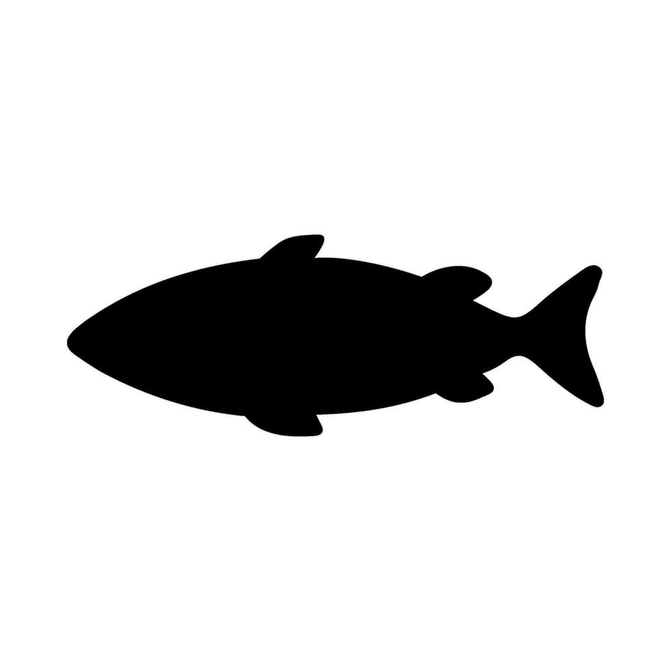 Tropical Fish Silhouette Illustration On Isolated Background vector