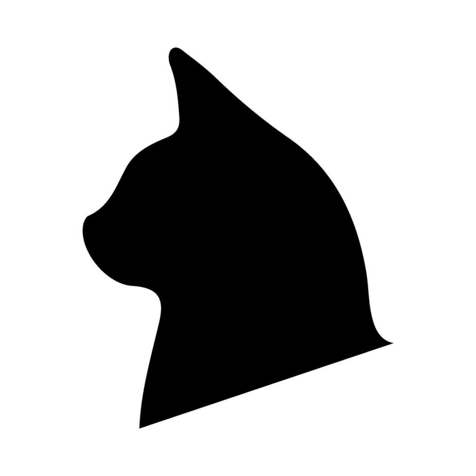 Cat Head silhouette illustration on isolated background vector